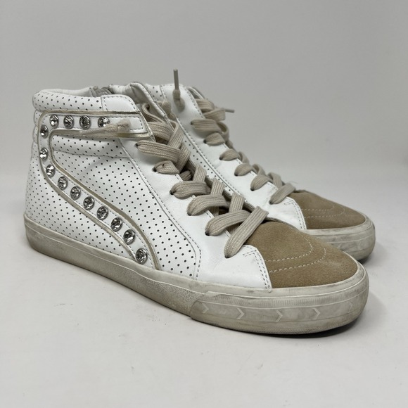 Vintage Havana Excel Studded High Top Sneakers Shoes White Multi Women's Size 8 - Picture 2 of 12